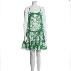 Juliet Dunn green and white dress